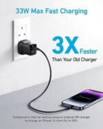 Anker 323, 33W Wall Charger + USB-C To C Cable 3ft, USB Type-A & USB Type-C Interface, ActiveShield Safety System, Portable, Universal Compatibility, Black | B2331K11 - Image 7