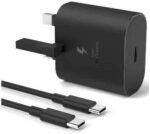 Generic 25W PD Fast Charger Adapter, USB C Plug and Cable for Samsung Galaxy S21, S21 FE, S21 Ultra, S22, S23, S23+, S20, Z Flip 4, Z Fold 4, A13, A33, A53, Black | IC-25W