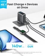 Anker 140W USB C Charger, Laptop Charger, 4-Port Multi-Device Fast Charging, Advanced GaN Power Adapter, Intuitive Touch Controls, Black | B2697KZ1 - Image 2