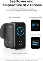 Anker 140W USB C Charger, Laptop Charger, 4-Port Multi-Device Fast Charging, Advanced GaN Power Adapter, Intuitive Touch Controls, Black | B2697KZ1 - Image 4