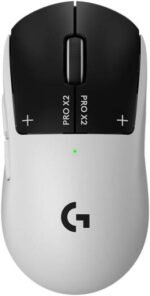 Logitech PRO X2 Superstrike Wireless Gaming Mouse, LightspeedTechnology, HERO 2 Sensor, Ultra Lightweight, Optical Switches, Low Latency, High Precision Tracking, Lunar Eclipse | 910-007700