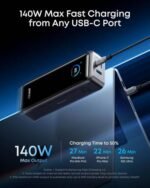Anker Prime 26K 300W Power Bank, 26,250mAh Portable Charger, Dual USB C 140W, 300W Total Output, 250W Fast Recharge, Smart Display App Control | A110AH11