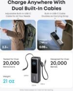 Anker Power Bank, 25,000mAh 165W Ultra-Fast Portable Charger for Dual Laptops, Fast Charging Battery Pack with Built-In & Retractable Cables, Black/Gray | A1695H11 - Image 3