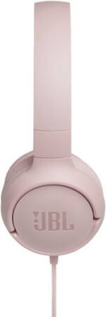 JBL Tune 500 Wired On-Ear Headphone, 32.0mm Driver Size, 20 Hz-20 kHz Frequency Range, 3.89ft Cable Length, Built-in Microphone, Hands Free Call, Flat-Fold Design, Pink | JBLT500PIK - Image 3