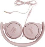 JBL Tune 500 Wired On-Ear Headphone, 32.0mm Driver Size, 20 Hz-20 kHz Frequency Range, 3.89ft Cable Length, Built-in Microphone, Hands Free Call, Flat-Fold Design, Pink | JBLT500PIK - Image 4