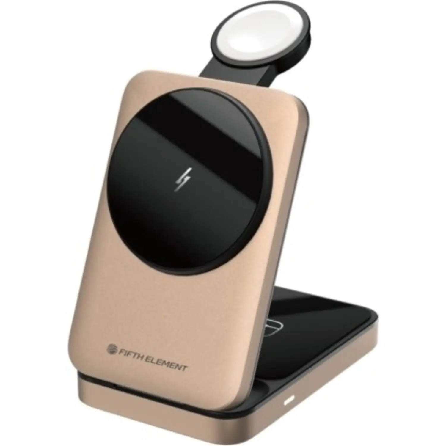 S600984858_1 Fifth Element Orbit 3-in-1 Wireless Charger Gold – FEMC3IN1G - Image 1