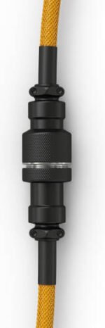 Glorious Premium Coiled Keyboard Cable, USB-C to USB-A, 5-Pin Metal Aviator Connector, Double-Braided Jacket, 15cm Coil with 90° Angle, Glorious Gold | ACC-CBL-COIL-GGLD - Image 2
