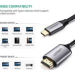 Ugreen USB-C to HDMI Male to Male Cable, Nylon Braided Cable + Aluminium Case, Supports HDCP 1.4/2.2, 4K (3840x2160)@ 60Hz, USB-C & Thunderbolt 3, 1.5 Meter, Gray Black - Image 5