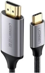 Ugreen USB-C to HDMI Male to Male Cable, Nylon Braided Cable + Aluminium Case, Supports HDCP 1.4/2.2, 4K (3840x2160)@ 60Hz, USB-C & Thunderbolt 3, 1.5 Meter, Gray Black - Image 6